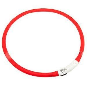 LED svetelný obojok červený obvod 20-75cm