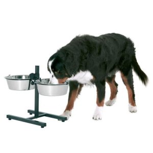 Stojan na misky vrátane nerezových misiek 2X25cm 2,5l