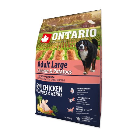 ONTARIO Dog Adult Large Chicken & Potatoes & Herbs 2,25kg