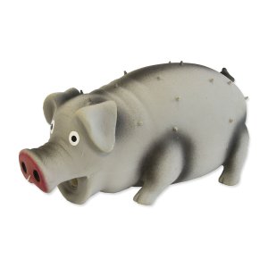 Hračka DOG FANTASY Latex prasa chrochtajúci mix farieb 15 cm