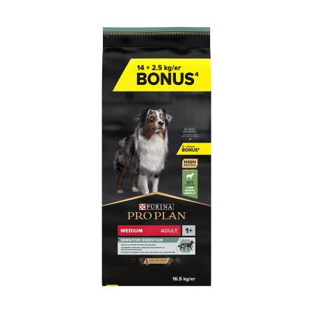 Pro Plan Medium Adult Sensitive Digestion jahňacie 14 + 2,5 kg