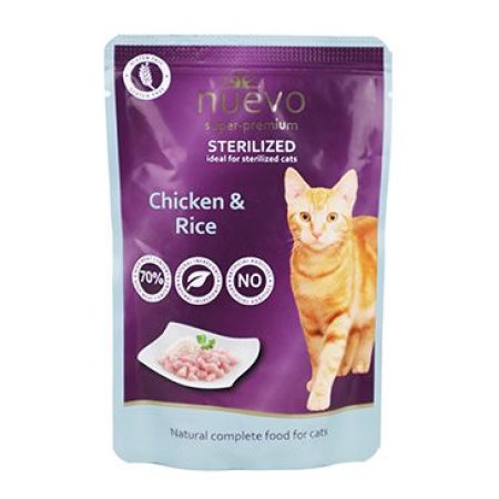 Nuevo mačka sterilized hydinovou s ryžou vrecko 85g