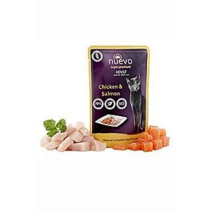 Nuevo mačka adult kura a losos vrecko 85g