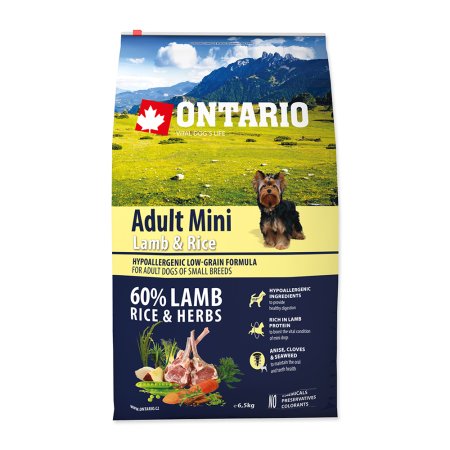 ONTARIO Adult Mini Lamb & Rice 6,5kg