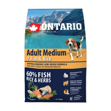 ONTARIO Adult Medium Fish & Rice 2,25 kg