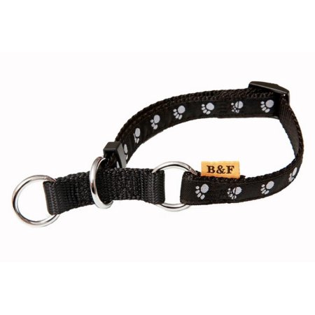 PROFIZOO Obojok polosťahovací popruh TLAPKY (15mm x 23-35cm) čierna