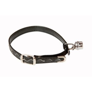 PROFIZOO Obojok CAT, zdobený trblietkou (10mm x 32cm) čierna