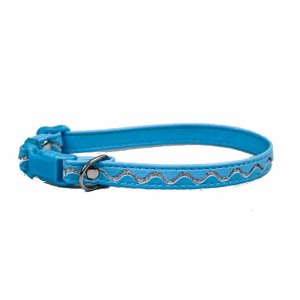 PROFIZOO Obojok STRIEBORNÉ VLNKY (10mm x 20-35cm) modrá