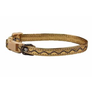 PROFIZOO Obojok STRIEBORNÉ VLNKY (10mm x 20-35cm) zlatá