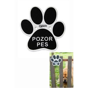 Ceduľka Plastová Pozor pes - Tlapka 15x15cm 1ks