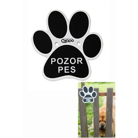 Ceduľka Plastová Pozor pes - Tlapka 15x15cm 1ks