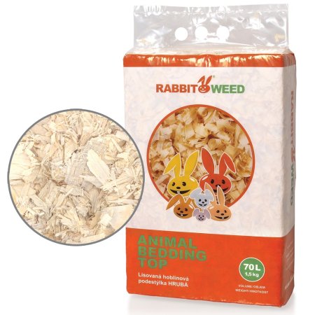 Hobliny podstielka lis. hrubá TOP RabWeed 70l/1,5 kg