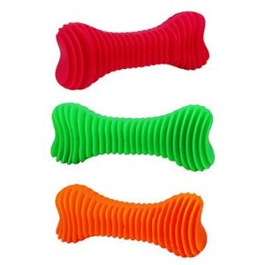 Hračka pes Kosť Dentálna rebrovaná plávacia 14cm SP