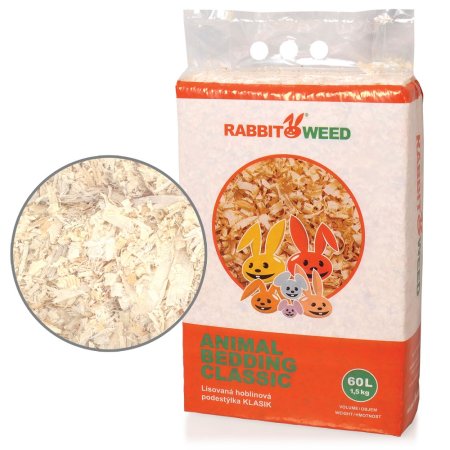 Hobliny podstielka lis. KLASIK RabWeed 60 l /1,5 kg
