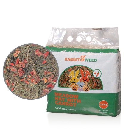 Seno lúčne s mrkvou RabbitWeed 0,6kg 1,9 l