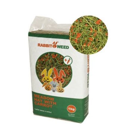 Seno lúčne s mrkvou RabbitWeed 1kg 40 l
