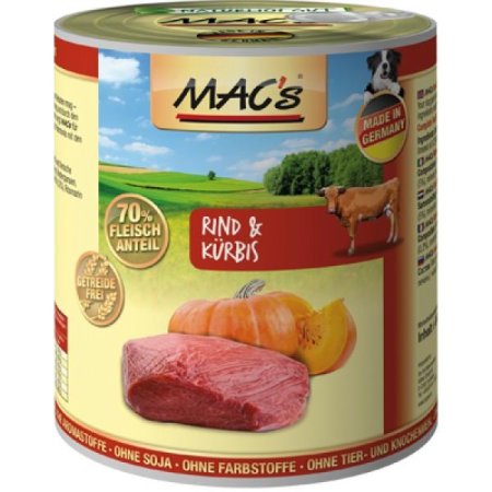 MACs Dog konzerva hovädzie a tekvica 800g