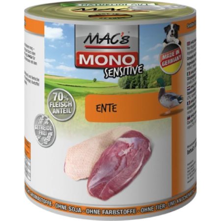 MACs Dog konzerva mono sensitive kačica 800g