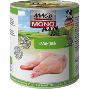 MACs Dog konzerva mono sensitive králik 800g