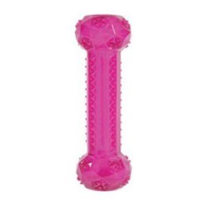 Hračka pes kosť termoplastická guma 25cm ružová Zolux