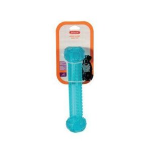 Hračka pes kosť termoplastická guma 25cm tyrkys Zolux
