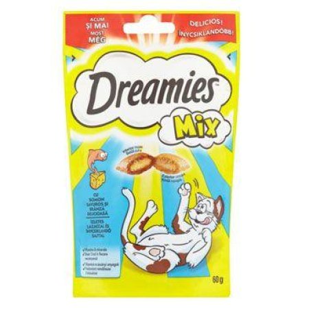 Dreamies mačka pochúťka s lososom a syrom 60g