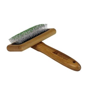 Bamboo Groom stredná jemná kefa s nerezovými hrotmi, Finišák