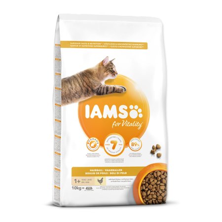 IAMS for Vitality Adult Cat Food Hairball Reduction with Fresh Chicken 10kg
