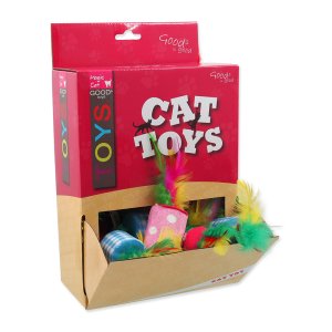 Hračky MAGIC CAT valec s pierkami bavlnený 5 cm 24ks