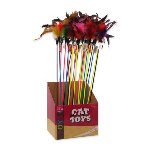Hračka MAGIC CAT cumlík s pierkami a rolničkou 17 cm + 49 cm 24ks