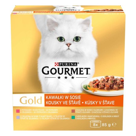 Gourmet Multipack Maso a Zelenina v šťave 8 x 85 g