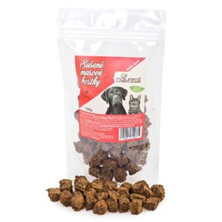 NATURECA pochúťka Mäsové kocky - Kačica, 100% mäso 150g