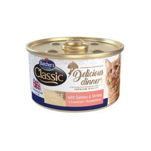 Butcher’s Cat Class.Delic.Dinners losos+kreviet konz 85g