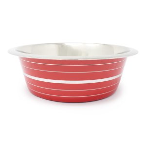 PROFIZOO Miska nerezová Standard 4100 ml Červená (sivý prúžok)