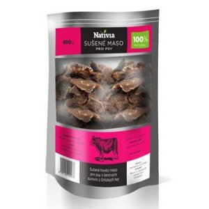 Nativia Sušené hovädzie mäso pochúťka pre psov 400g