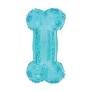 Hračka pes kosť BONE TPR POP 14cm tyrkysová Zolux