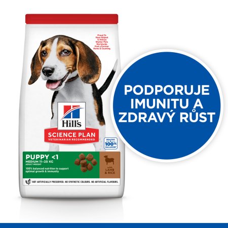 Hill’s Science Plan granule pre šteňatá stredných plemien s jahňacím a ryžou 14 kg