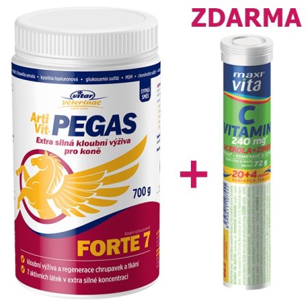VITAR Veterinae Artivit Pegas Forte 7 extra silný pre kone 700 g + Maxivita - šumivý vitamín C ZADARMO