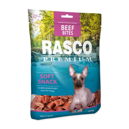 Pochúťka RASCO Premium kúsky z hovädzieho mäsa 230g
