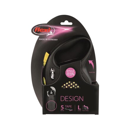 Vodítko Flexi Design L opasok 5m/50kg žltá