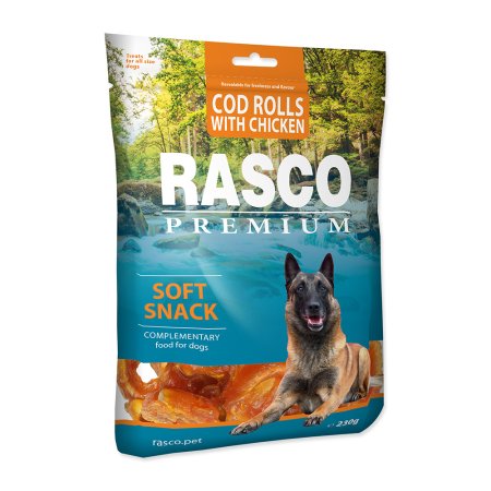 Pochúťka RASCO Premium tresčie rolky obalené kuracím mäsom 230g