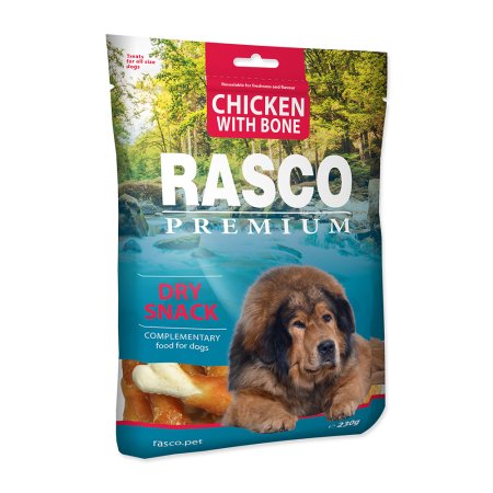 Pochúťka RASCO Premium kosti obalené kuracím mäsom 230g