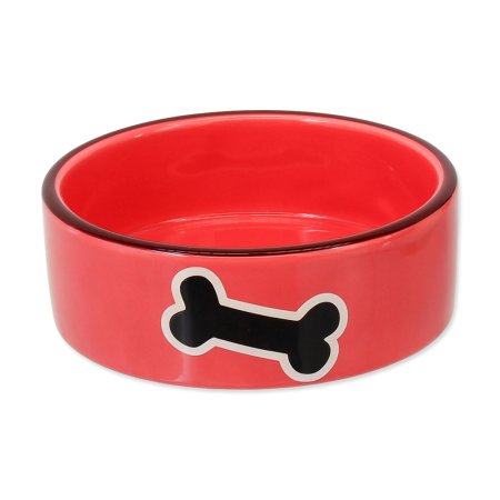 Miska DOG FANTASY keramická potlač kosť červená 12,5 cm