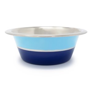 PROFIZOO Miska nerezová Standard 2600 ml Svetlo modrá / Tmavo modrá (sivý prúžok)