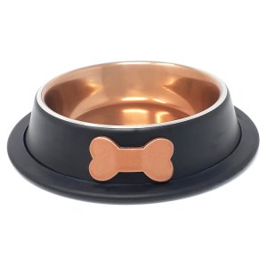 PROFIZOO Miska nerezová protišmyková 230 ml Čierna (medená kosť)