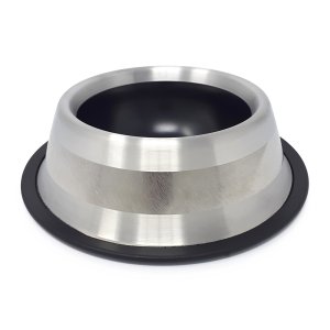 PROFIZOO Miska nerezová protišmyková 200 ml Čierna (široký šedý prúžok)