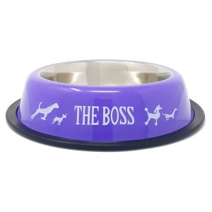 PROFIZOO Miska nerezová protišmyková s potlačou 710 ml Purpurová