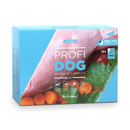 PROFIDOG vrecko kúsky s králičím a mrkvou v omáčke 48x100g