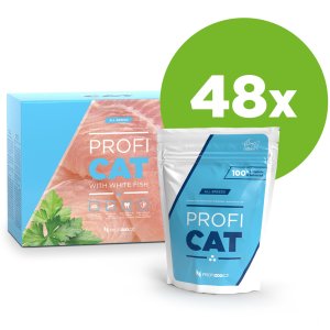 PROFICAT vrecko kúsky s bielou rybou v omáčke 48x100g