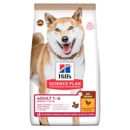 Hill’s Science Plan No Grain granule pre stredné dospelé psy s kuracím 14 kg